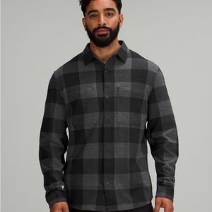 lululemon athletica gray/black stretchy flannel - men’s L